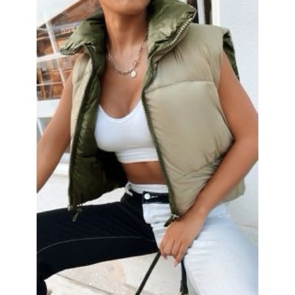 ZARA REVERSIBLE CROPPED PUFFER VEST - Picture 16 of 16